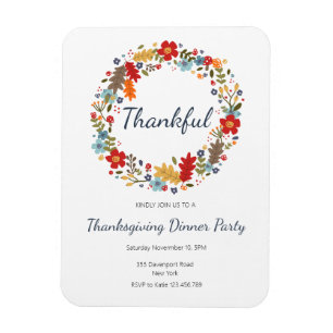 Imán Invitación a la cena de Acción de Gracias Wreath