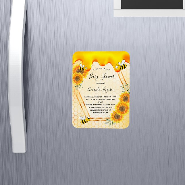 Imán Invitación a la ducha de bebé de mamá girasoles (Subido por el creador)