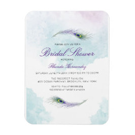 Imán Invitación a la ducha de novias Purple Peacock