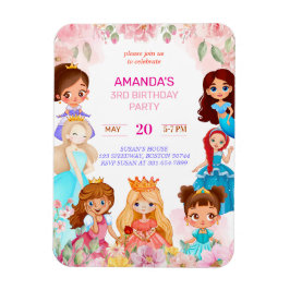 Imán Invitación a la fiesta de cumpleaños de la princes