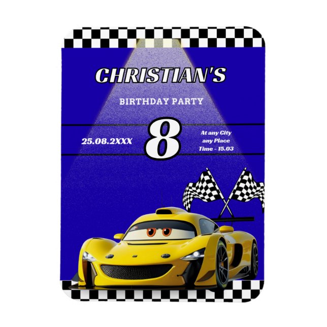 Imán Invitación a la fiesta de cumpleaños de los niños  (Vertical)