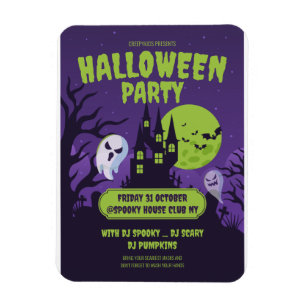 Imán Invitación a la fiesta de disfraces de Halloween F