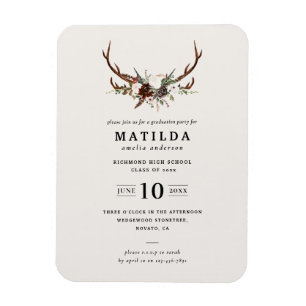 Imán Invitación a la fiesta de graduación de la antler