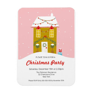 Imán Invitación a la fiesta de los Navidades de la casa