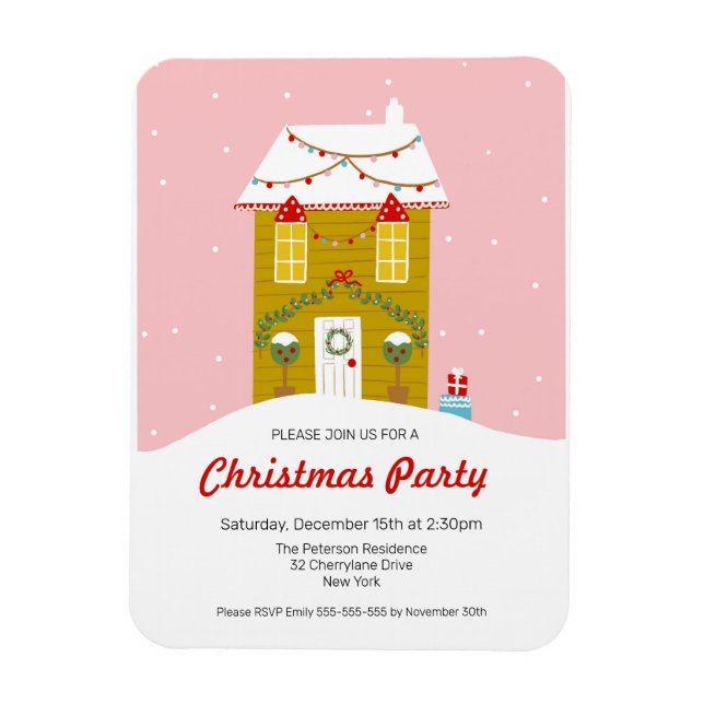 Imán Invitación a la fiesta de los Navidades de la casa (Vertical)