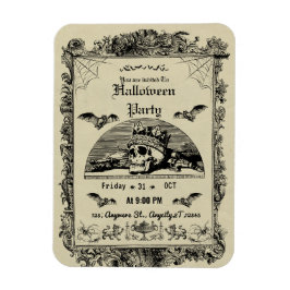 Imán Invitación a la fiesta gótica vintage de Halloween