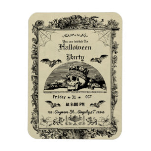 Imán Invitación a la fiesta gótica vintage de Halloween