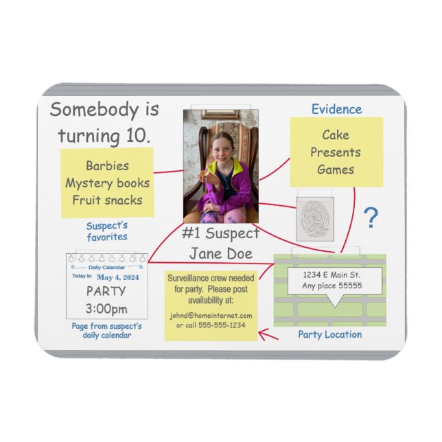 Imán Invitación a la Junta para la resolución de crímen (Horizontal)