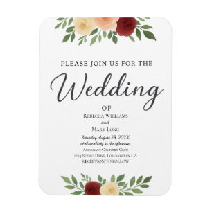 Imán Invitación a matrimonio de fotografía simple super