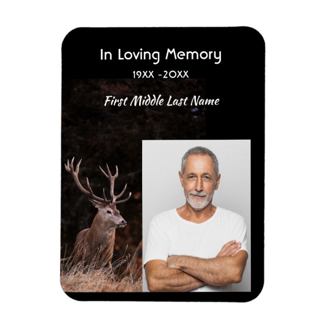 Imán Invitación al Servicio Memorial Ciervo Macho al Ai (Vertical)