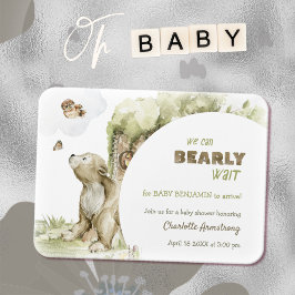 Imán Invitación Baby Shower de Sweet Bearly Wait