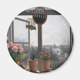 Imán Invitación costera: Abrir ventana y capa marina