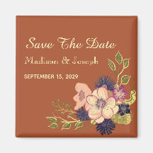 Invitación de Ahorro de Boda de Terracota de Otoño