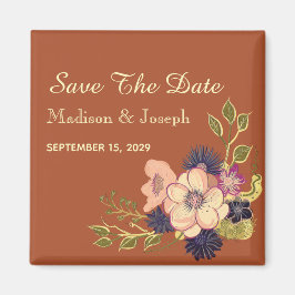 Imán Invitación de Ahorro de Boda de Terracota de Otoño