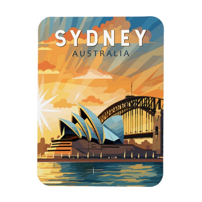 Imán Invitación de arte de viajes de Australia en Sydne (Vertical)