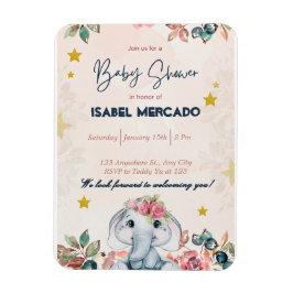 Imán Invitación de Baby Shower Boho – Moderna y Elegant