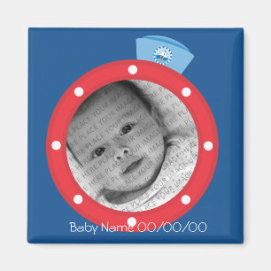 Imán Invitación de bebé de marinero