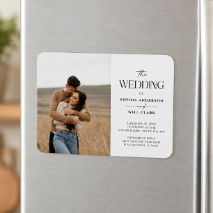 Imán Invitación de boda con fantasía moderna y foto