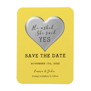 Imán Invitación de boda con guión moderno para guardar