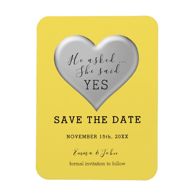 Imán Invitación de boda con guión moderno para guardar  (Vertical)