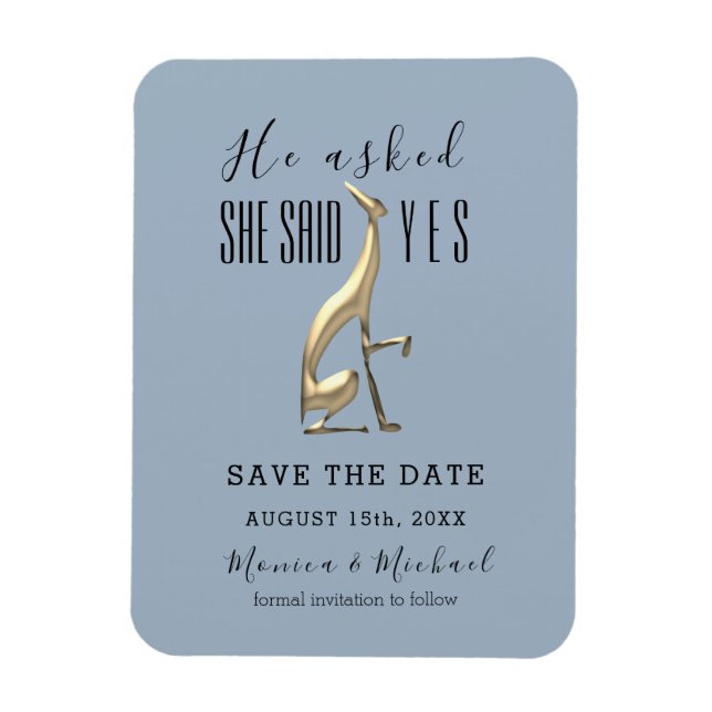 Imán Invitación de Boda de Guión Simple para Guardar la (Vertical)
