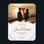 IMÁN INVITACIÓN DE BODA ORNAMENTAL CON FOTOS<br><div class="desc">Impresionante plantilla de diseño de tarjeta boda con texto editable en estilo ornamental orgánico. Utilice esta plantilla de invitación de boda editable para su evento de boda. Texto y colores fácilmente modificables.</div>