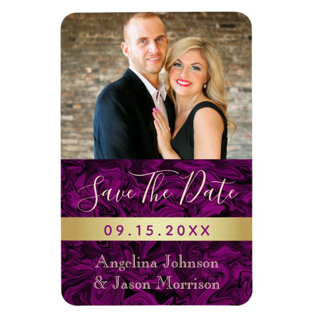 Imán Invitación de boda para guardar la fecha con foto  (Vertical)