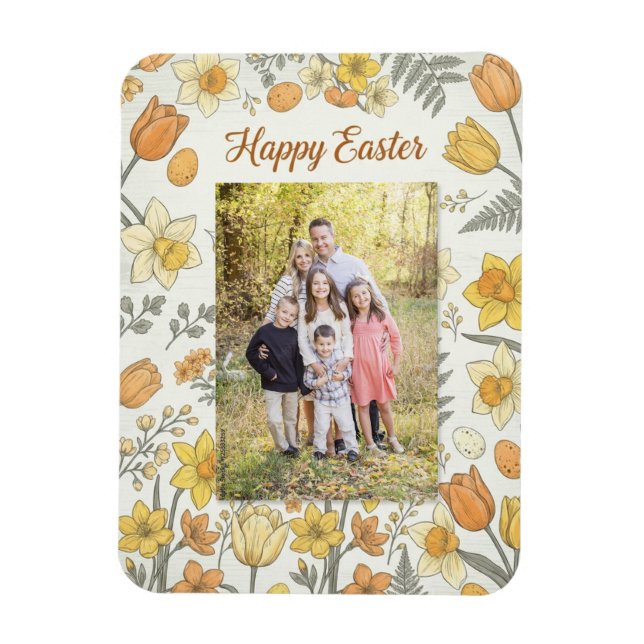 Imán Invitación de Brunch de Bendiciones de Pascua Flor (Vertical)