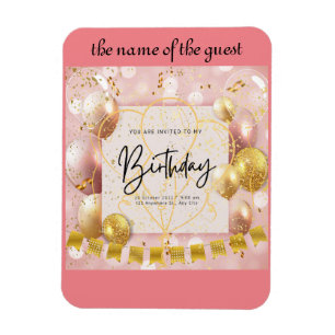 Imán invitación de cumpleaños