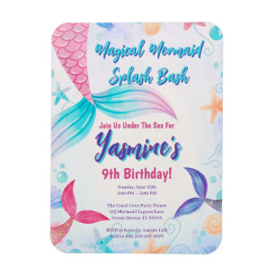 Imán Invitación de cumpleaños a la sirena, Keepsake