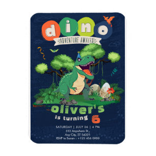 Imán Invitación de cumpleaños número 6 de la aventura d