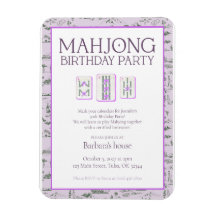 Invitación de cumpleaños para fiesta de Mahjong, t