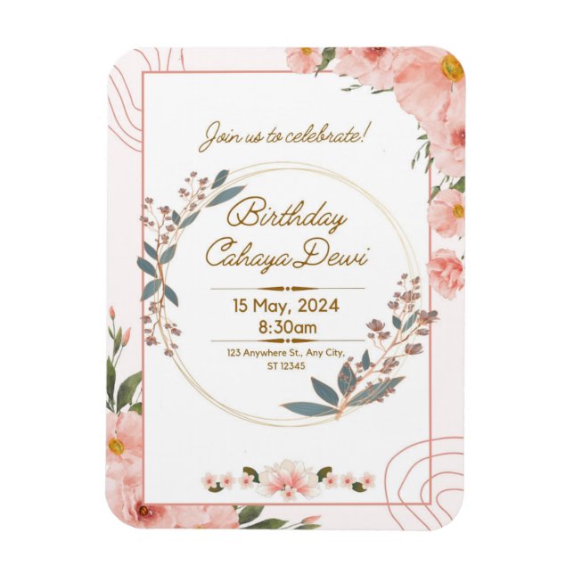 Imán Invitación de fiesta de cumpleaños (Vertical)