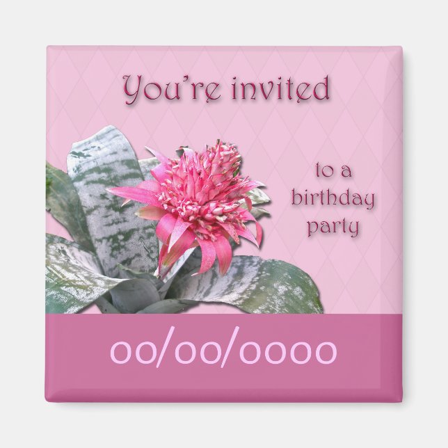 Imán Invitación de fiesta de cumpleaños Guardar la fech (Frente)