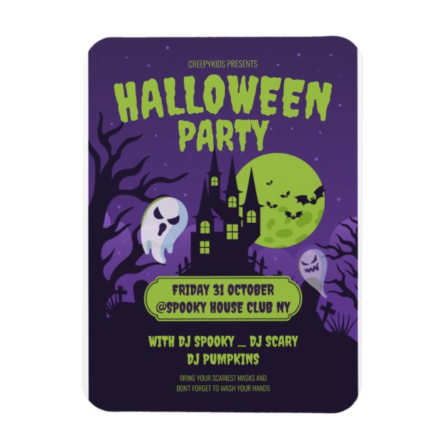 Imán Invitación de fiesta de disfraces de Halloween Fie (Vertical)