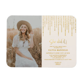Imán Invitación de Foto para Fiesta de Graduación con B