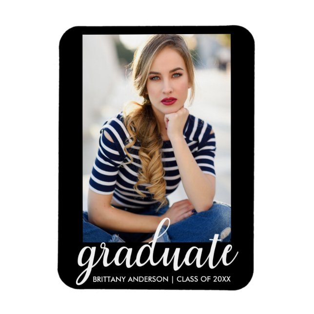 Imán Invitación de fotografía de moda para graduación d (Vertical)