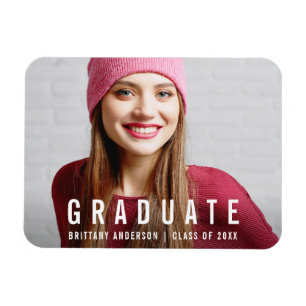 Imán Invitación de fotografía moderna de graduación W