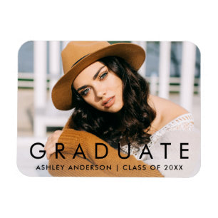 Imán Invitación de fotos de graduación de moda