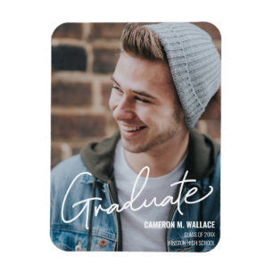 Imán Invitación de fotos de graduados masculinos modern
