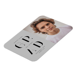 Imán invitación de graduación de escritura moderna y el