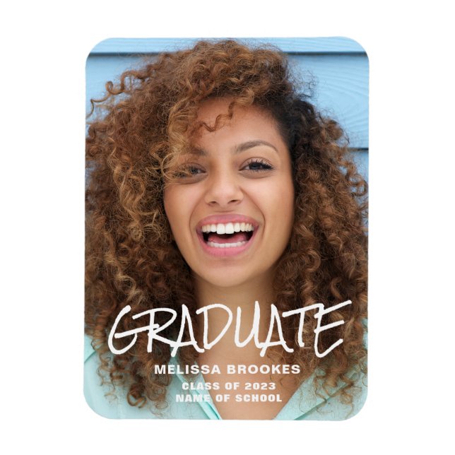 Imán Invitación de Graduación de Foto (Vertical)