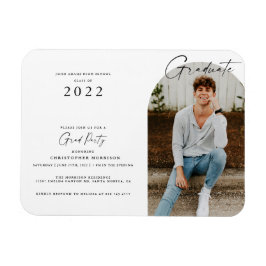 Imán Invitación de graduación de foto minimalista moder
