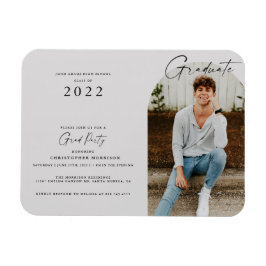Imán Invitación de graduación de foto minimalista moder