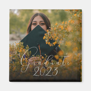 Imán Invitación de Graduación de Fotos con Guión Modern