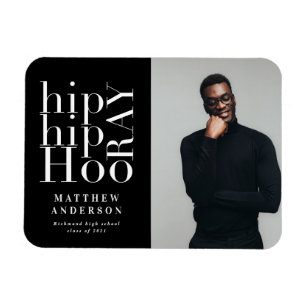 Imán Invitación de graduación de fotos de hip hop