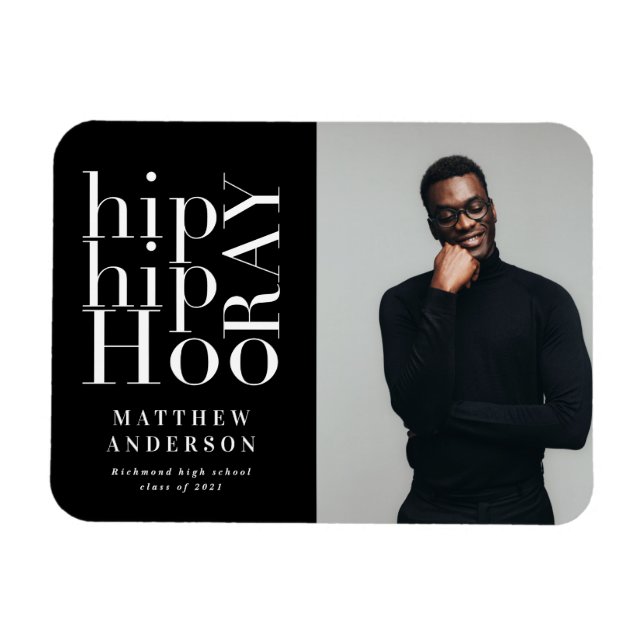 Imán Invitación de graduación de fotos de hip hop (Horizontal)