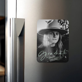 Imán Invitación De Graduación De Guión De Estilo Mint F