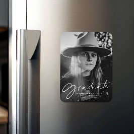 Imán Invitación De Graduación De Guión Elegante