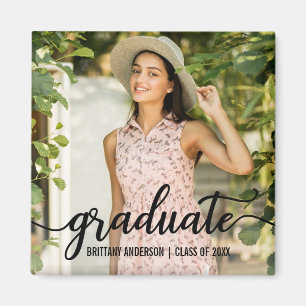 Imán Invitación de graduación de guión moderno